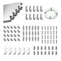 eurohang pack colgar cuadros sin agujeros 9m guias aluminio plata mate con 12 colgadores fast kit profesional cuelga cuadros sin clavos hogar oficina