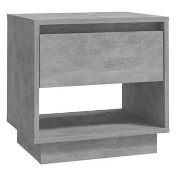 Mesita De Noche | Mesilla De Noche Madera Contrachapada Gris Hormigón 45x34x44 Cm