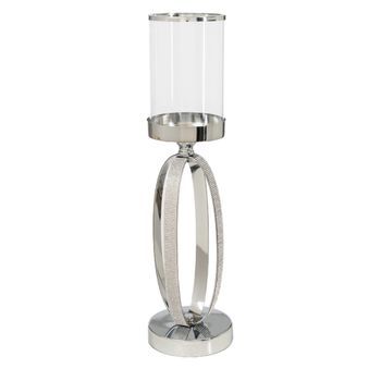 Portavelon Metal Plateado/vidrio