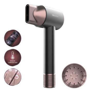 Secador De Pelo Iones Dryglam 2in1 Sensor Black. 1400w, 110000rpm, Tecnología Sensor Temperatura, Motor Brushless Cecotec
