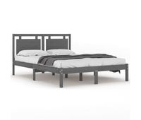 estructura de cama de madera maciza de pino gris 200x200 cm