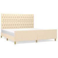 cama doble  cama para adultos  estructura de cama con cabecero de tela color crema 180x200 cm