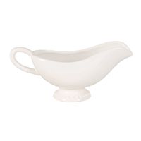 salsero de loza blanca con borde perlado