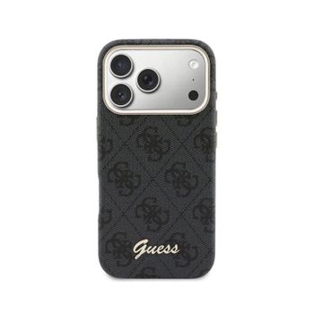 Funda para móvil Guess Logo Script Silicona Negra Compatible con iPhone 17 Pro Max