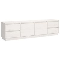 mueble de tv madera maciza de pino blanco 176x37x475 cm vidaxl