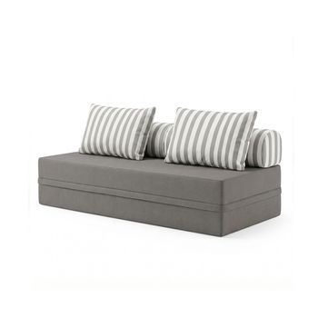 Sofá Modular 3 Lugares Convertible Impermeable Gris