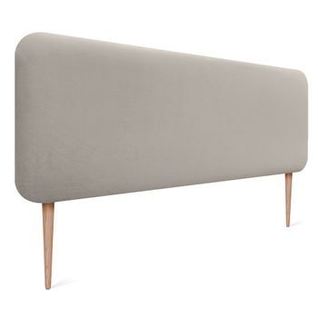 Dhome Cabecero Tapizado En Terciopelo Liso Con Patas Redondeado Para Pared Acústicos Cabeceros Absorbentes Cabezal Cama Dormitorio (beige, 150cm)