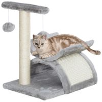 pawhut rascador para gatos arbol centro de actividad con poste giratorio bolas de juego plataforma caseta 40x30x43cm gris   aosom espana