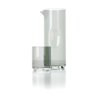 vaso de vidrio en gris ahumado 8x8x10 cm