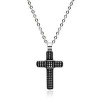 cadena con cruz de acero inoxidable grabable