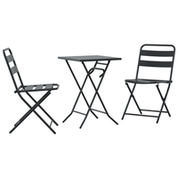 juego de bistro plegable de 3 uds antracita de acero cfw273135