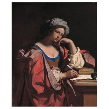 Legendarte - Cuadro Lienzo, Impresión Digital - Sibila Pérsica - Guercino - Decoración Pared Cm. 50x60