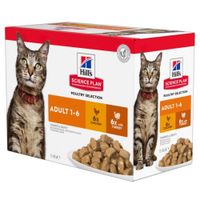 hills science plan adult - seleccion de aves 24 x 85 g - pack ahorro