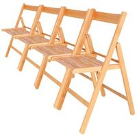wellhome - pack 4 sillas bas madera de haya acabado aceite