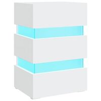 mesita de noche luz led madera de ingenieria blanco 45x35x67 cm vidaxl