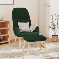 vidaxl sillon de relax con reposapies tela verde oscuro