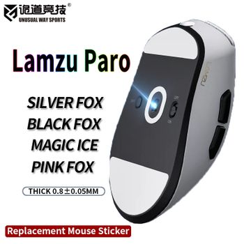 InusualWaySports Patines de ratón Pies Lamzu Paro Superficie curvada PTFE Anti colapso Magic Ice Silver Fox