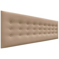 dhome cabecero de polipiel con 3 hileras de botones cabezal tapizado cama lujo marron claro 145cm