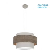 colgante myriam 2xe27 niquelmadera gris regx50x50 cm