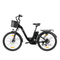 bicicleta electrica urbana ttgo c2 pro motor trasero de 250 w 36 v 18 ah 26r negra