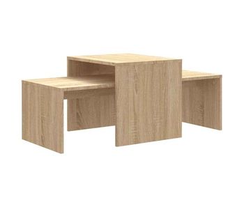 2 uds mesas de café - mesas de centro madera contrachapada color roble 100x48x40 cm