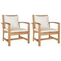 silla con cojin 2 pieza marron y crema 65 x 60 x 765 cm vidaxl