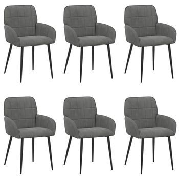 Sillas De Comedor 6 Uds. Terciopelo Gris Oscuro 57 X 50 X 85 Cm Vidaxl