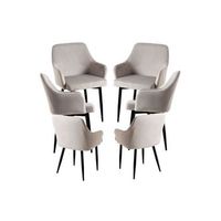 pack 6 sillas puan terciopelo de terciopelo 895044 cm - gris