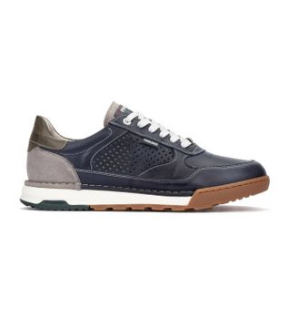 Pikolinos para hombre. M3W-6435C1 Zapatillas de piel Teide azul (40), Plano, Cordones, Casual