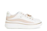 zapatilla de piel con accesorio esmaltado whitebege