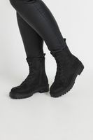 botas anchas negras antelina estilo militar