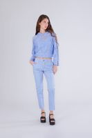 pantalones pitillo tenidos en prenda light blu 34