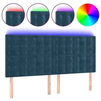 cabecero cama con luces led  panel de cabecera terciopelo azul oscuro 180x5x118128 cm