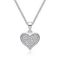 cadena de circonitas con colgante de corazon plata 925