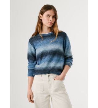 Pepe Jeans para mujer. PL7000060 Jersey Colombe Crew azul (L), Casual, Algodón