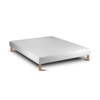Base De Cama De Madera 15 Blanco  Redonda 190 X 150 Cm