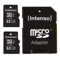 intenso tarjeta micro sd sdhc pack 2 x 32gb clase 10