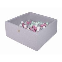 meowbaby piscina de bolas cuadrada seca para ninos gris claro  transparentegrisblancorosa claromenta 300 pcs 90x90x40cm