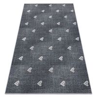 alfombra para ninos hearts jeans vintage corazones - gris 100x300 cm