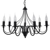 lampara de arana negro acero alt 80 cm