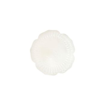 Plato llano de porcelana blanca floral 25.5cm - lote de 6