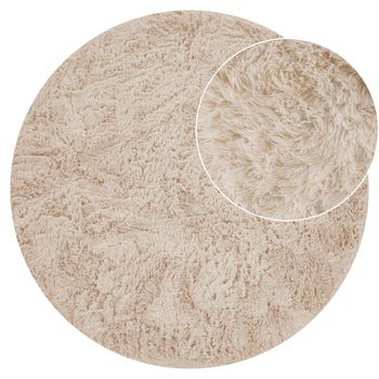 Alfombra de pelo largo Silvana crema 160 cm redondo