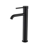 grifo monomando para lavabo alto pico negro mate