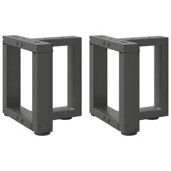 Patas Para Mesa De Centro En Forma De T (2 Unidades), Antracita, 30 X 25 X (30-31) Cm, Acero Vidaxl