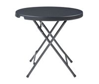 mesa plegable mark exterior metalplastico o80x74cm - efecto ratan negro encasa