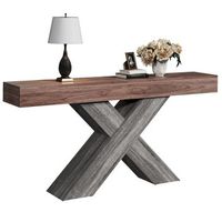 mesa consola - mueble para entrada y salon - tablero de particulas - nogal 140x30x80cm