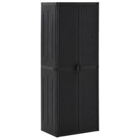 armario de almacenamiento  armario de almacenaje de jardin ratan pp negro 65x45x172 cm cfw739785