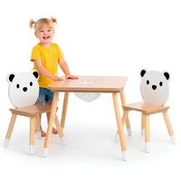 mesa y sillas infantiles con cesto central diseno oso 67  67 cm
