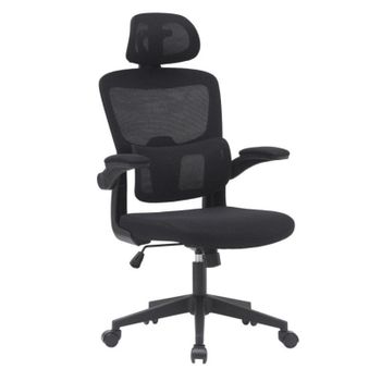 Home Heavenly Aron Cadeira de Escritório Ergonómica com Encosto 3D, Reforço Lombar e Braços Rebatíveis