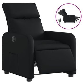 Sillón Reclinable Eléctrico De Cuero Sintético Negro Vidaxl